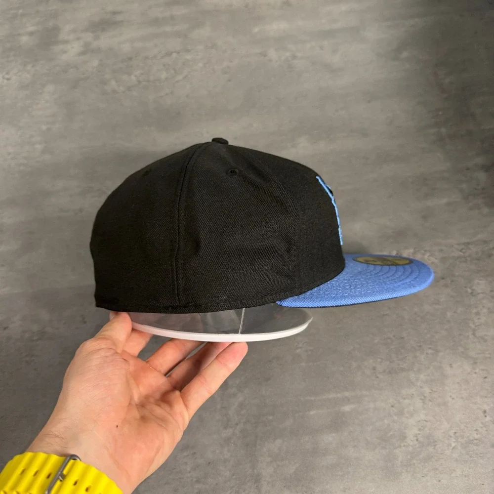 New Era Chicago Bulls Hat 8 Black Dark Powder Blue Windy City 59FIFTY Fitted Cap